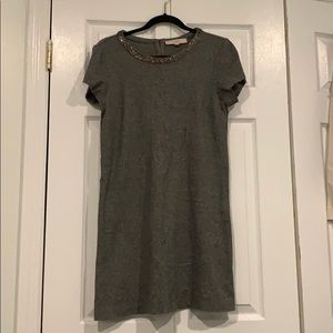 Loft Beaded Collar Sweatshirt Dress